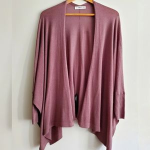 Zara Knit Mauve Waterfall Shawl Wrap Sz M